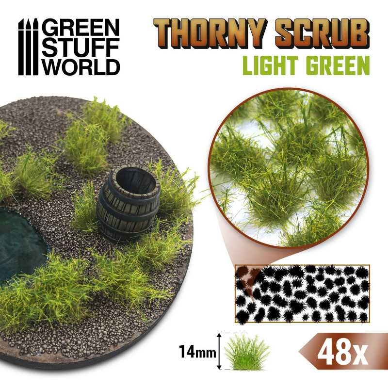 Green Stuff : Thorny Scrub 14mm - Light Green (48pcs)