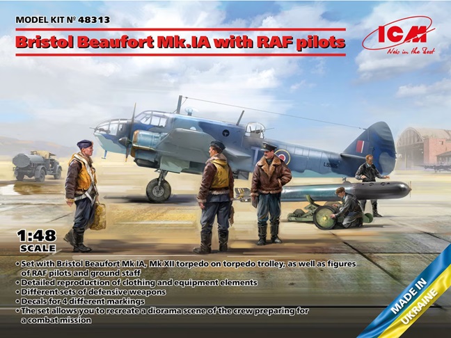 ICM : Bristol Beaufort MK.Ia with Pilotes RAF