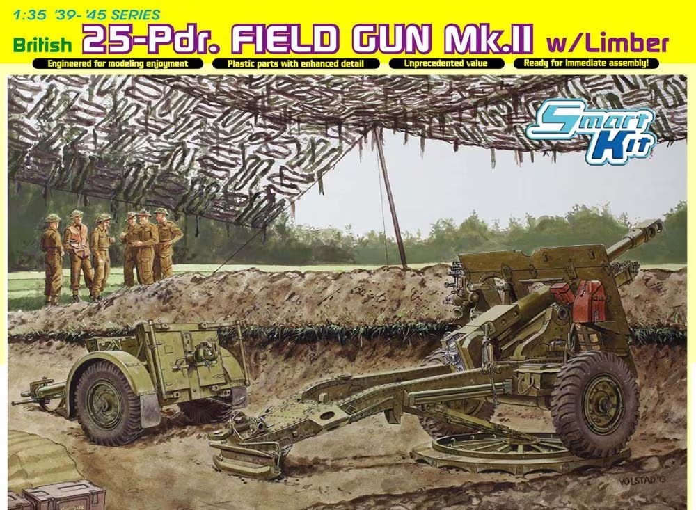 Dragon : British 25pdr Field Gun Mk.II w/Limber