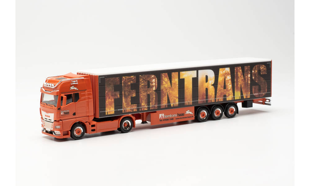 Herpa : MAN TGX GX INDIVIDUAL 15M GARDINENPLANEN-SATTELZUG „FERNTRANS HAAS“ (BADEN-WÜRTTEMBERG/SCHENKENZELL)