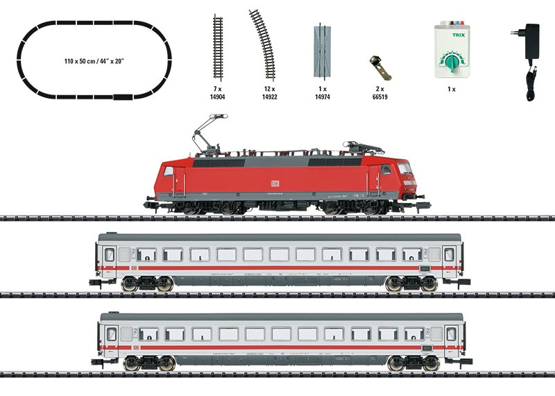 Boite de départ Intercity BR120 et voitures IC