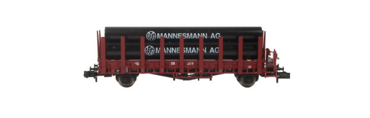 Minitrix : wagon plat transport tubes MANNESMANN 