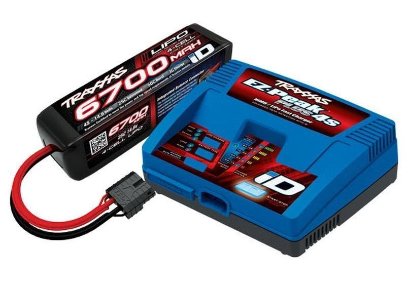 Traxxas : Battery/Charger Completer Pack (Includes #2981 ID Charger , #2890X 6700Mah 14.8V 4-Cell 25C Lipo Battery )