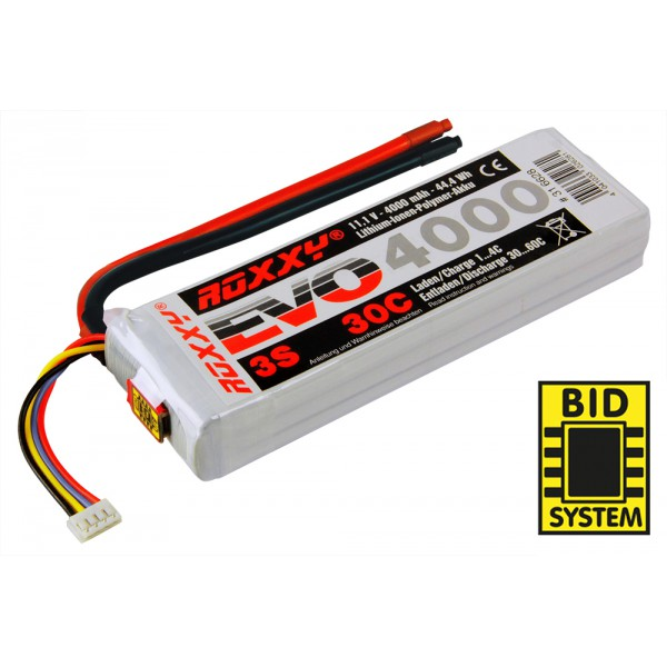 Roxxy Evo Lipo 11.1V (3S) -4000Mah 30C (No-Plug) (Puce BID)