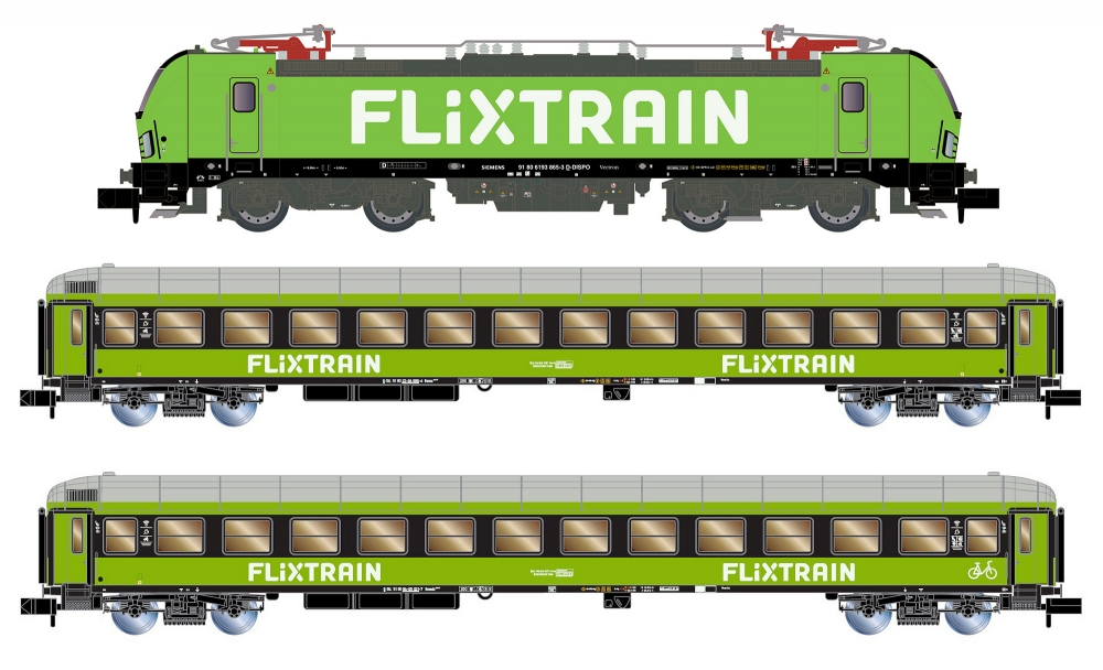 Set Flixtrain BR 193 Vectron + 2x Voitures Bmmz [Nouveau Design]