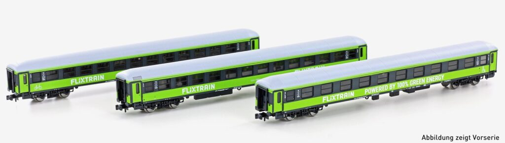 Coffret de 3 voitures voyageurs Flixtrain [Nouveau Design]