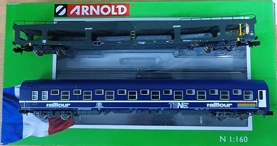 Arnold : Voiture Lit T2 TEN/Railtour et Wagon Porte auto DD DEV66