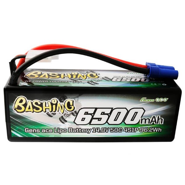 Gens Ace BASHING Pack Lipo 14.8V (4S) - 6500Mah 50C (Dean-Plug)