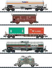 Minitrix : SET DE 5 WAGONS MARCHANDISES