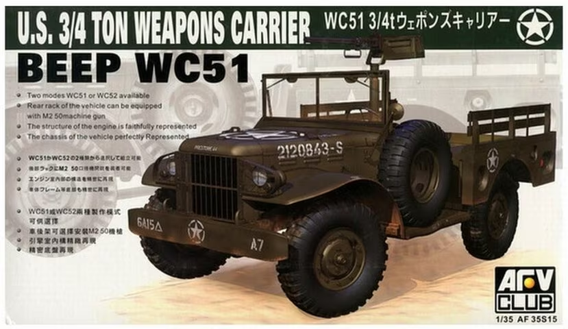 AFV Club : US 3/4 Ton Weapons Carrier WC51 Beep