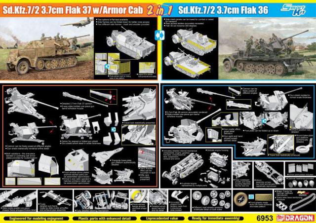 Dragon : Sdkfz 7/2 3.7cm flak 37 et sdkfz 7/2 3.7cm flak 36