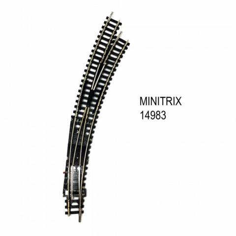 Minitrix : N Aiguillage courbe droit  R3-R4