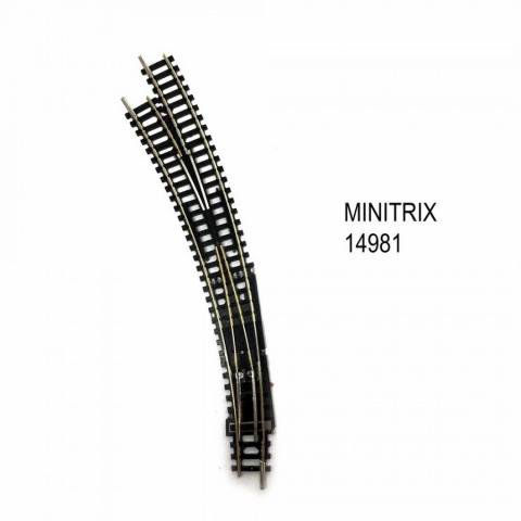 Minitrix : N Aiguillage courbe gauche  R3-R4