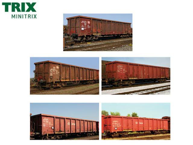 Minitrix :  COFFRET DE WAGONS MARCHANDISES 'TRANSPORT DE FERRA