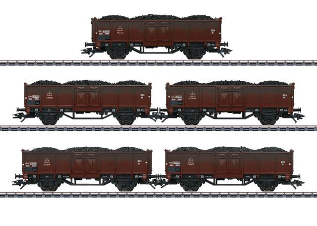 5 WAGONS TYPE P AVEC CHARBONS