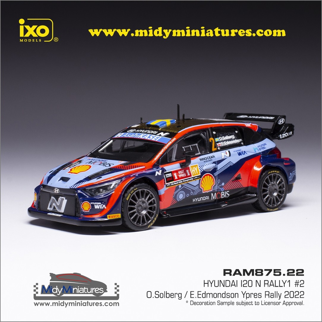 Ixo Models : Hyundai i20 Rally1 │ #2 - Rallye d'Ypres 2022 - O. Solberg