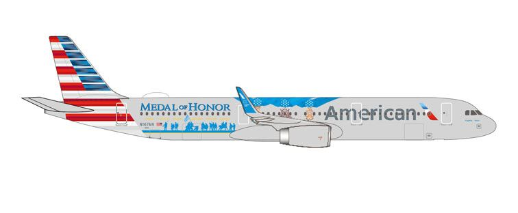 Herpa : Airbus A321│Reg. N167AN Flagship Valor - American Airlines