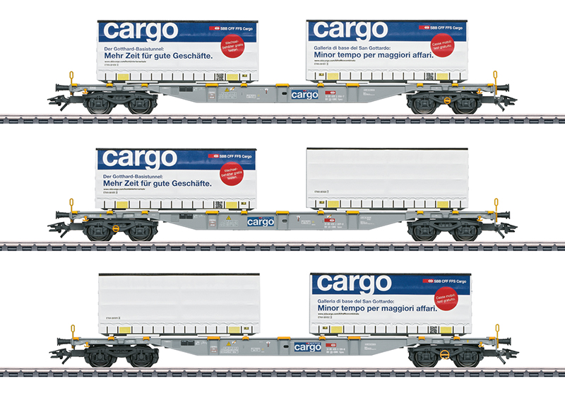 Marklin : Coffret de wagons porte-conteneurs SBB Cargo