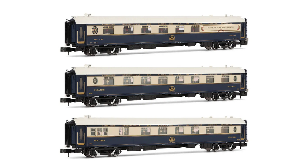 Arnold : 3 voitures pour train «Venice Simplon Orient Express», composé de 1 voiture restaurant, 1 voiture restaurant avec cuisine et 1 voiture de service