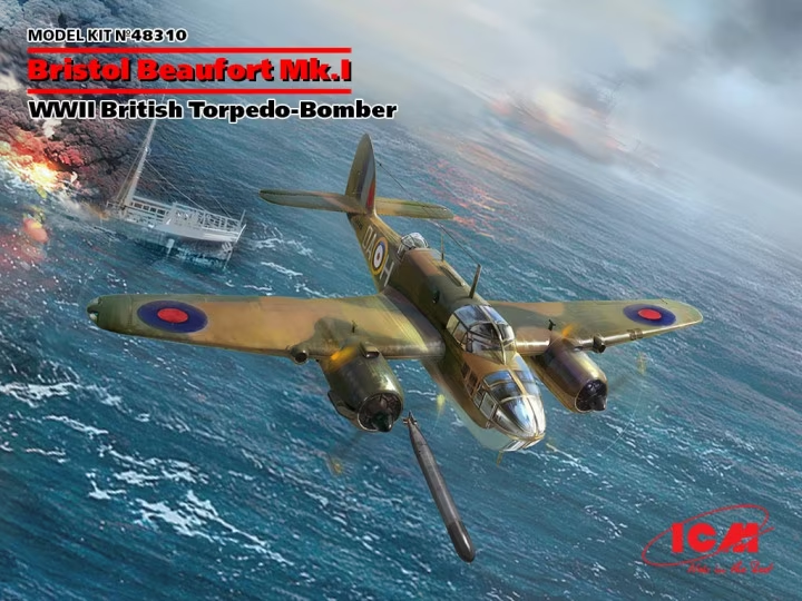 ICM : Bristol Beaufort Mk.I WWII British Torpedo-Bomber