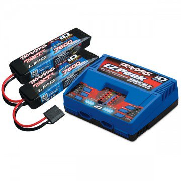 Traxxas : Dual EZ-Peak Plus Charger 2972G + 2x 2S Lipo 7600mAh