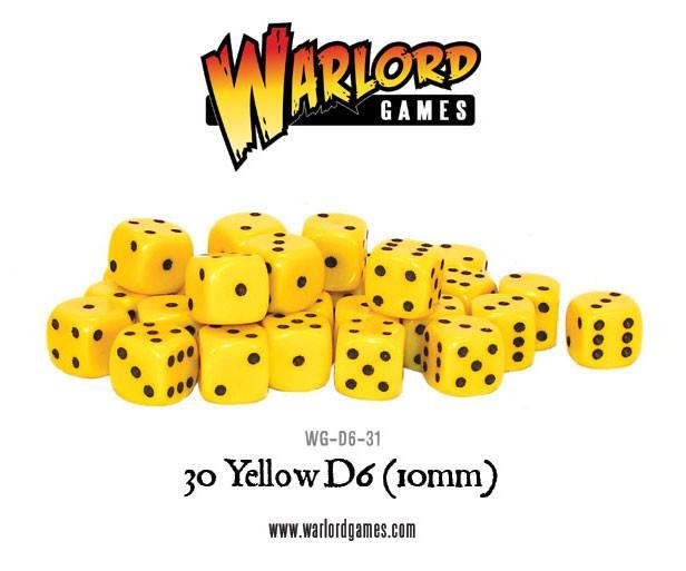 Warlord Games : Set de 30 D6 10mm│ Jaune