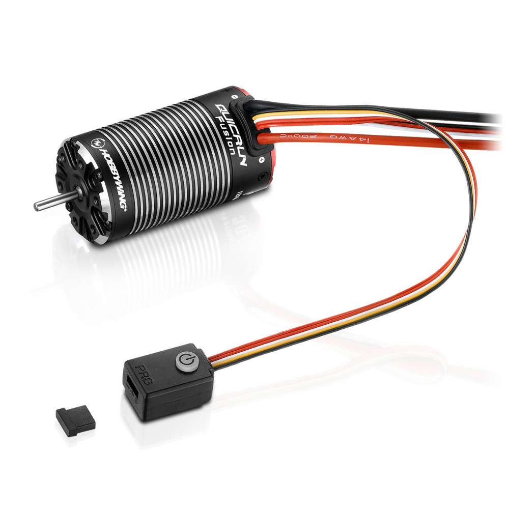 Hobbywing : Moteur QuicRun Fusion combo (2-3s) - 1800Kv │Rock Crawler -  Carte de Programmation inclue