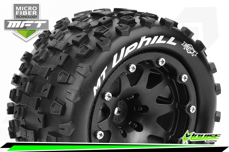 Louise RC : Pneu MT Uphill MFT sur Jante Chrome Bead-Lock (2.8) - HEX 12mm - Offset 1/2 │ 4WD [Front/Rear]