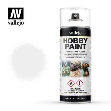 Vallejo : Aerosol Apprêt Blanc Basic White Primer