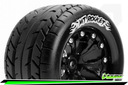 Louise RC : Pneu MT Rocket Soft sur Jante Black Chrome (2.8) - HEX 14mm │ 2WD/4WD [Front/Rear]