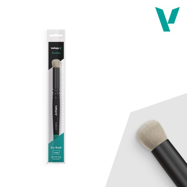 Vallejo : Pinceau pour Dry Brush Naturel Large │ Dry Brush