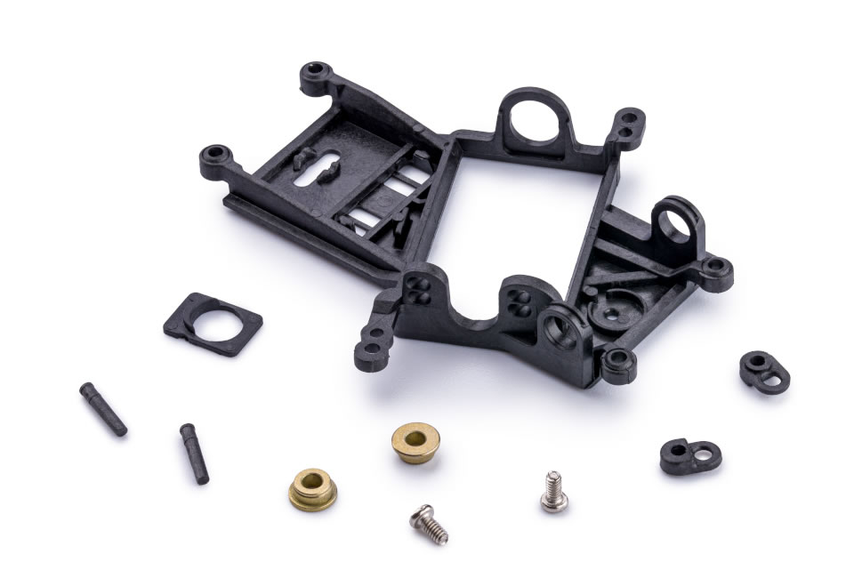 Slot.it : Berceau moteur Anglewinder EVO6 0.0mm Offset Carbon pour roulement