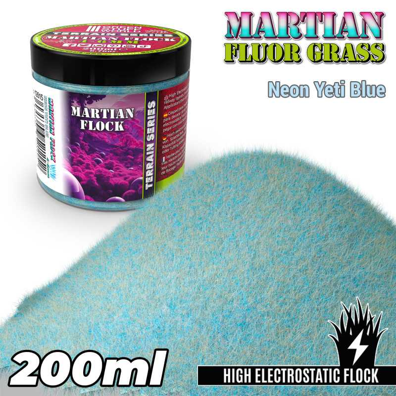 Green Stuff : Flocage Neon Yeti Blue (200ml) │ 4-6mm Martian Flock - Terrain Series