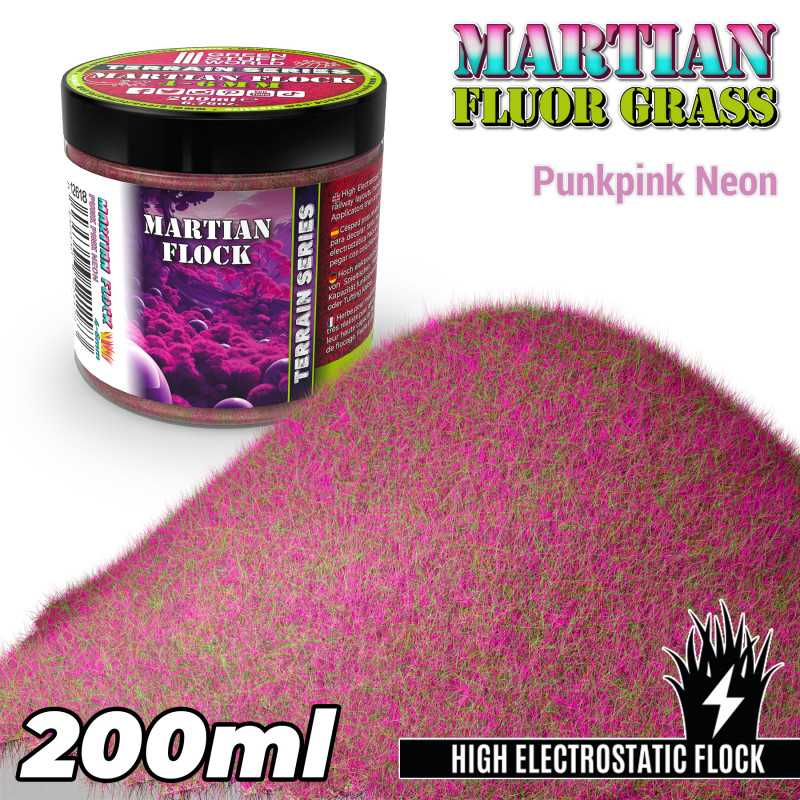 Green Stuff : Flocage Punk Pink Neon (200ml) │ 4-6mm Martian Flock - Terrain Series