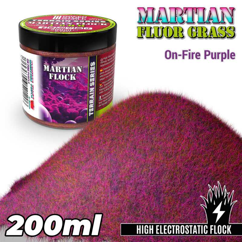 Green Stuff : Flocage On fire Purple (200ml) │ 4-6mm Martian Flock - Terrain Series