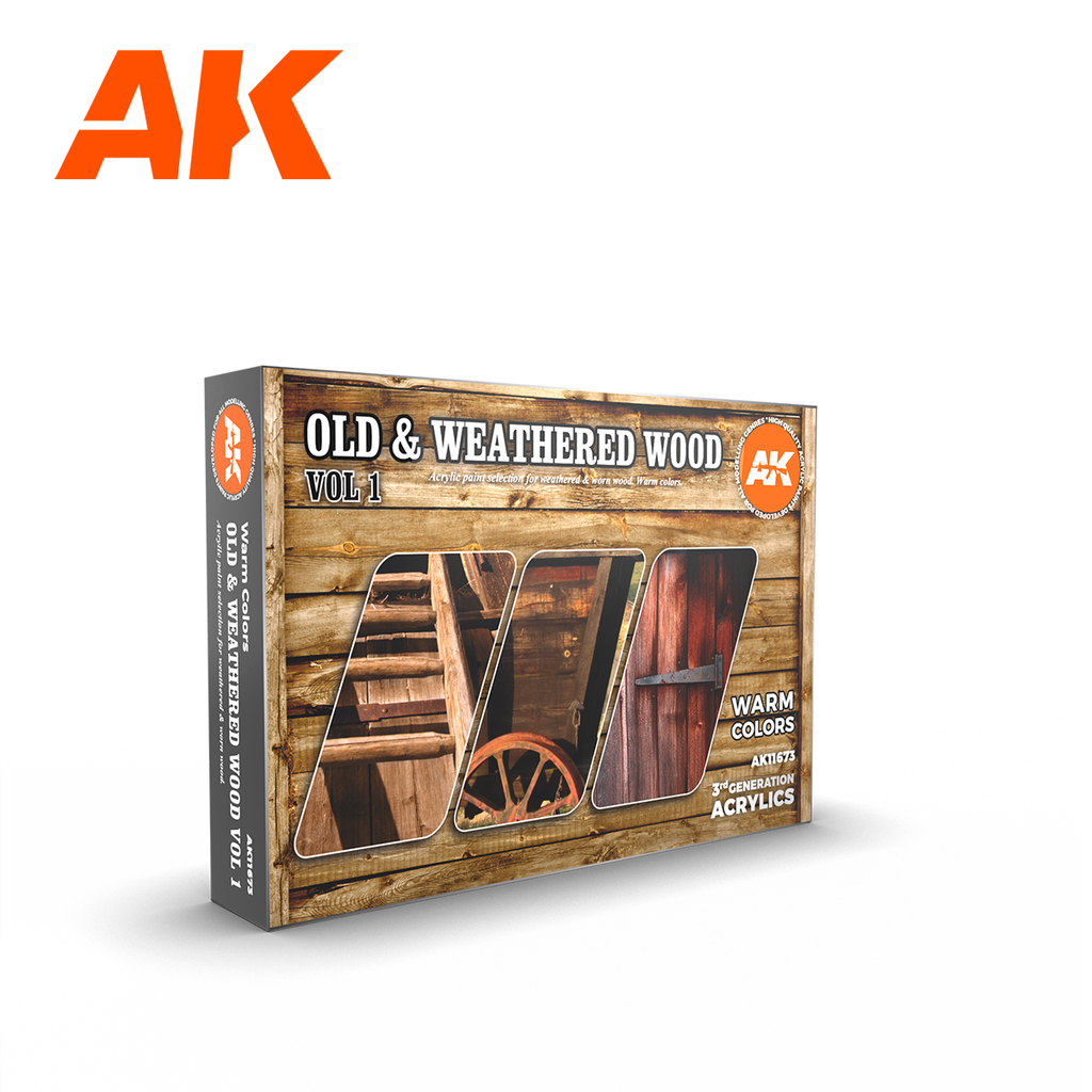 AK : Old & Weathered Wood VOL.1 (6pcs) │ 3rd Generation Acrylics