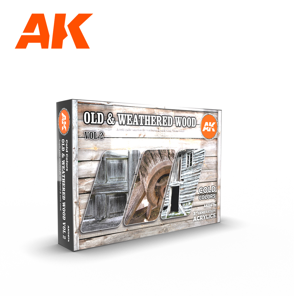 AK : Old & Weathered Wood VOL.2 (6pcs) │ 3rd Generation Acrylics