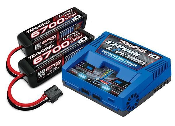 Traxxas : Set chargeur Duo 26+ Amp + 2x Lipo 14.8v (4S) - 6700mAh (TRX-Plug)