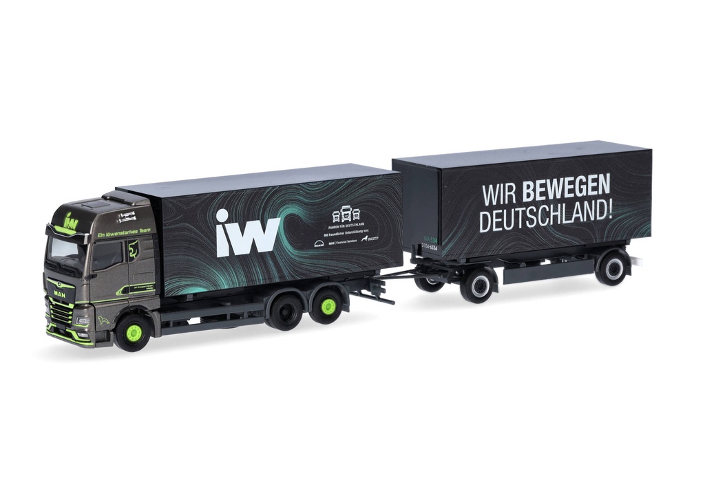 Herpa : MAN TGX GX Wechselkoffer-Hängerzug IW / Wir bewegen Deutschland