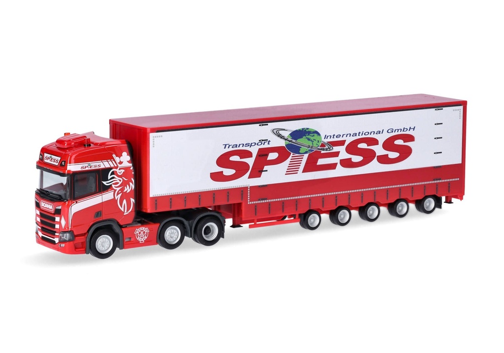 Herpa : Scania CR 20 HD 6x2 Volumenplanen-Sattelzug 5a Spiess (Baden-Württemberg/Ertingen)