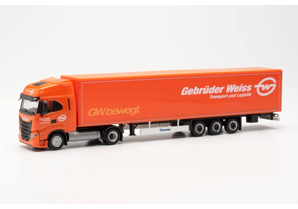 Herpa : Iveco S-Way LNG Koffer-Sattelzug 15m Gebrüder Weiss (Bayern/Nürnberg)