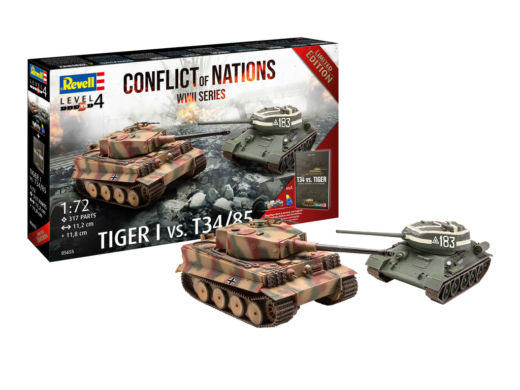 Revell : Conflict of Nations WWII Series Tiger I vs. T34/85 │ Limited Edition