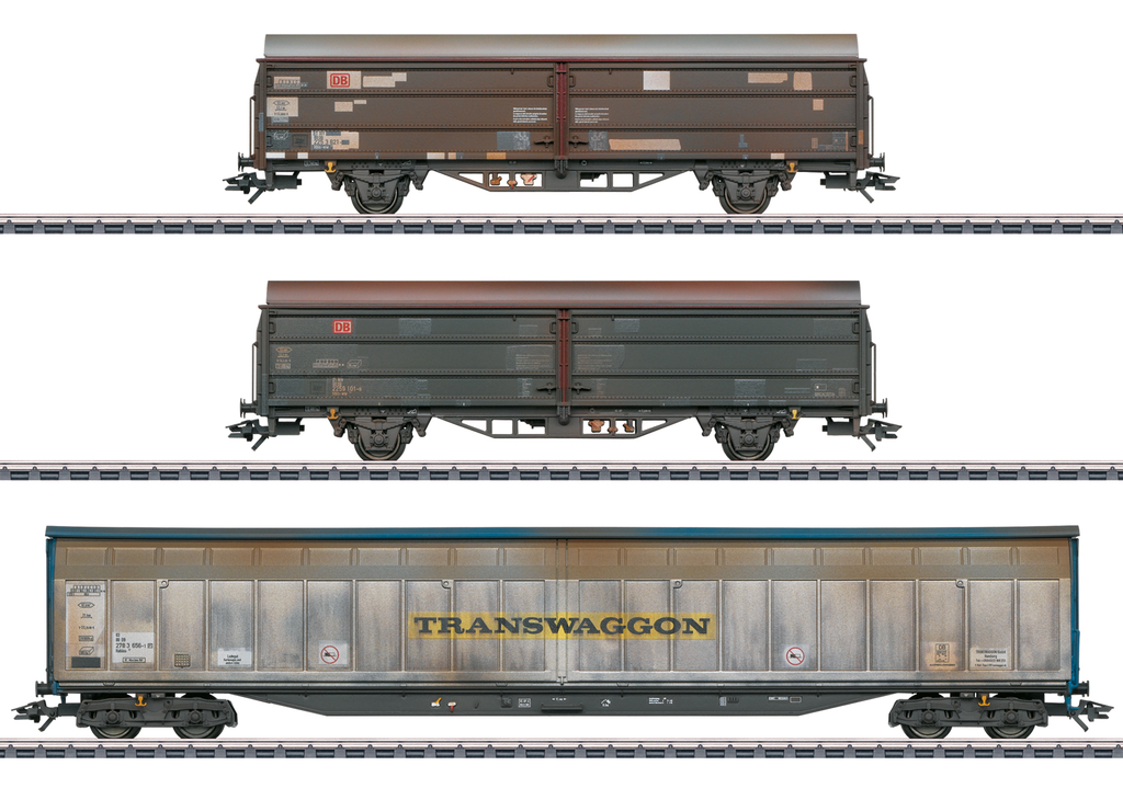 Marklin : Coffret de wagons à parois coulissantes