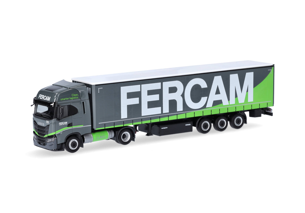 Herpa : Iveco S-Way LNG │ Semi-remorque bâchée « Fercam »