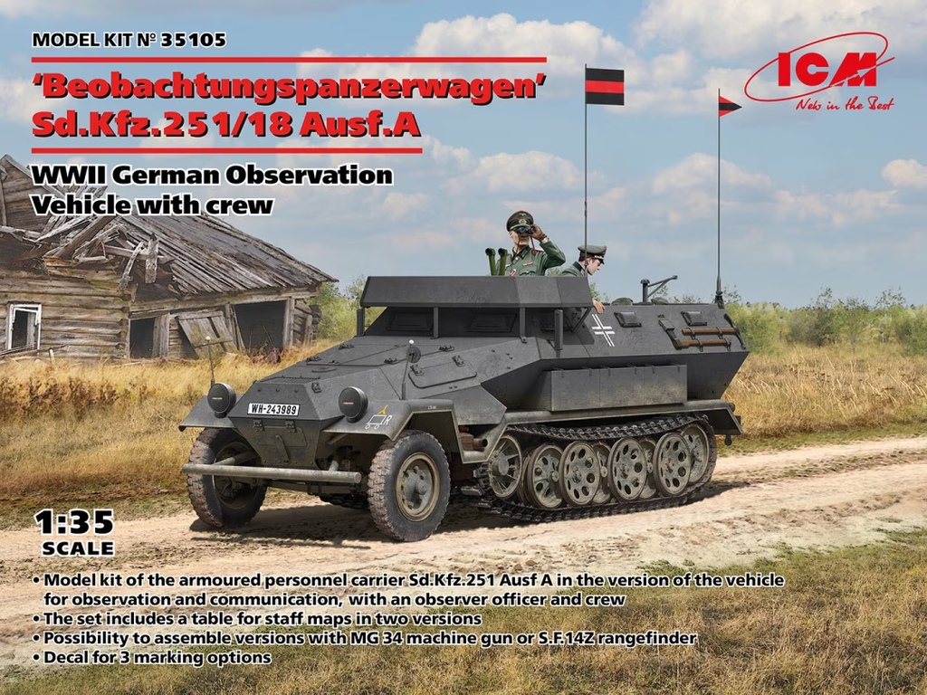 ICM : ‘Beobachtungspanzerwagen’ Sd.Kfz.251/18 Ausf.A │ WWII German Observation Vehicle with crew