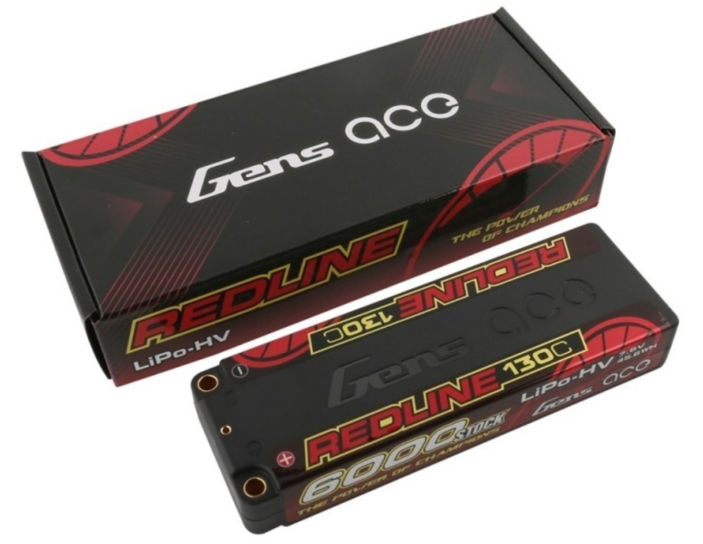 Gens Ace Redline Shorty Pack LiHV 7.6V (2S) - 6000Mah 130C (5MM Bullet-Plug)