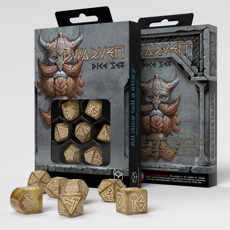 Dwarven Dice Set - Gold │ Q-Workshop