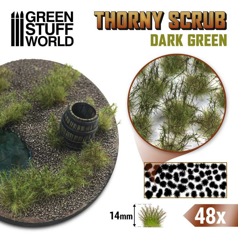 Green Stuff : Thorny Scrub 14mm - Dark Green