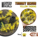 Green Stuff : Thorny Scrub 14mm - Yellow Thorns (48pcs)