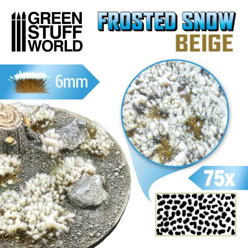 Green Stuff : Frosted Snow 6mm - BEIGE (75pcs)